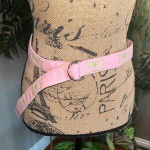 Palmetto belt size medium Stylish Pink Belt with Green Accents 🌴